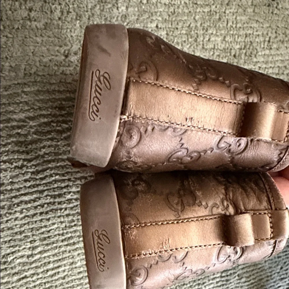 Gucci Brown Metallic High-Top Sneakers - Picture 6 of 7